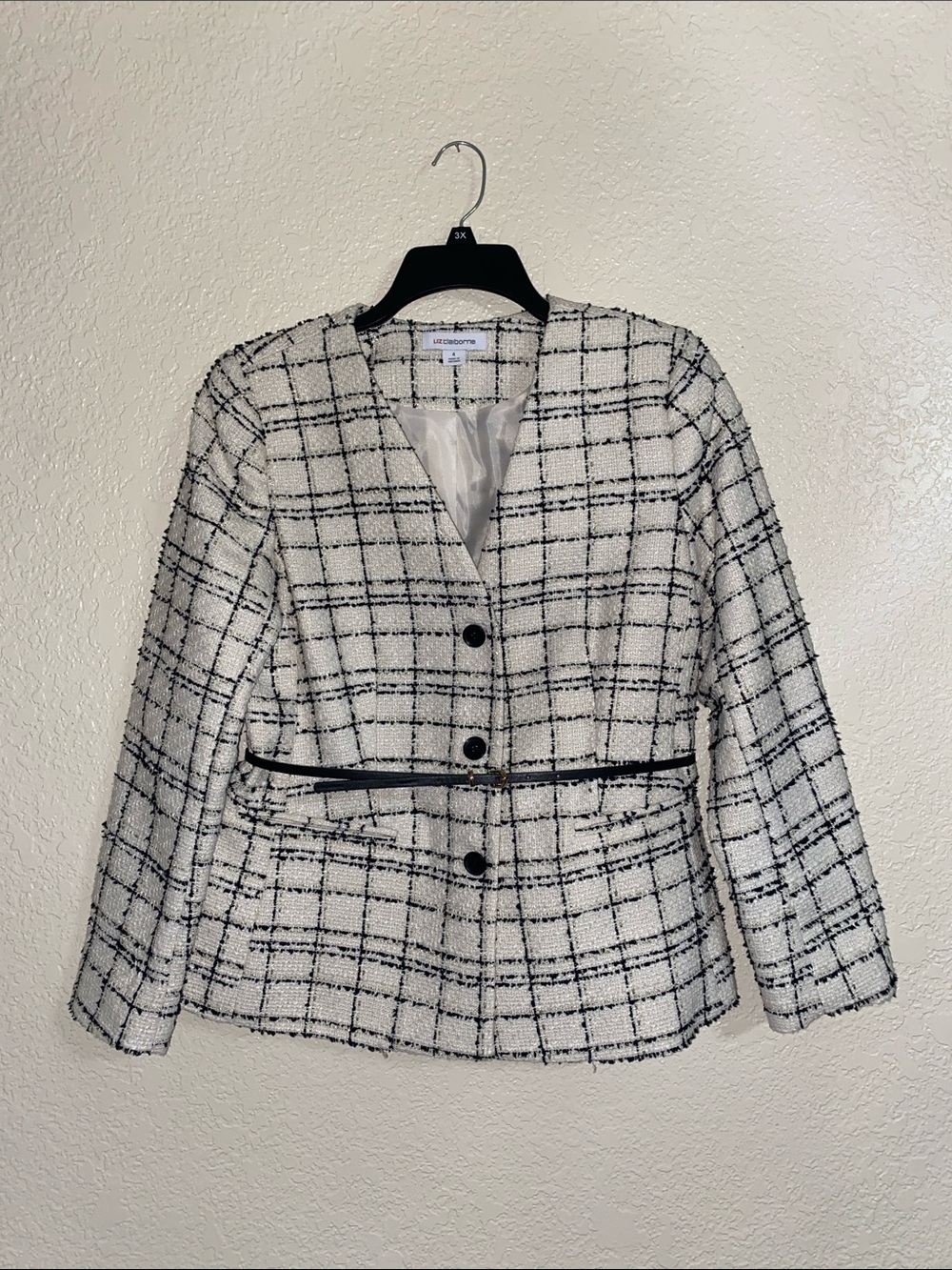 Liz Claiborne Tweed Checkered Blazer